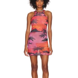 The Andamane Morgana Tank Mini Dress, Hawaiian Sunset, Size S, Vacation Travel